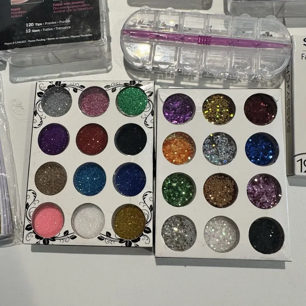 Lot Of Nail Tips Nail Forms Glitter Stick On Nails See All Photos